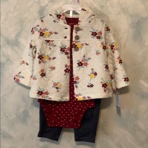 Carters onesie, jeans and jacket set